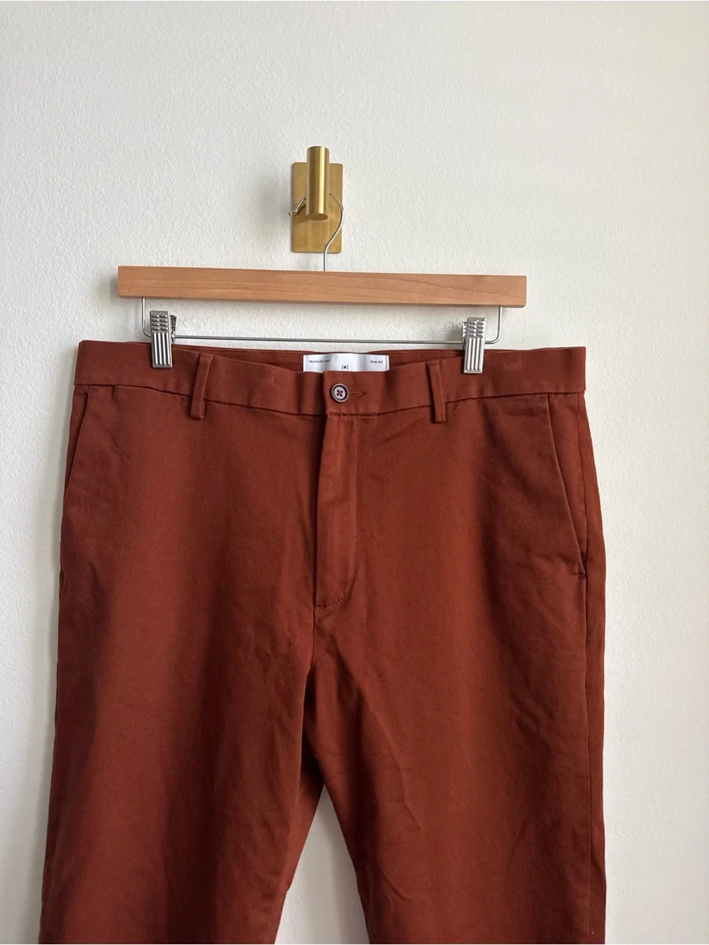 Banana Republic Traveler Chino Slim Fit Pants Rust Men's 35x30